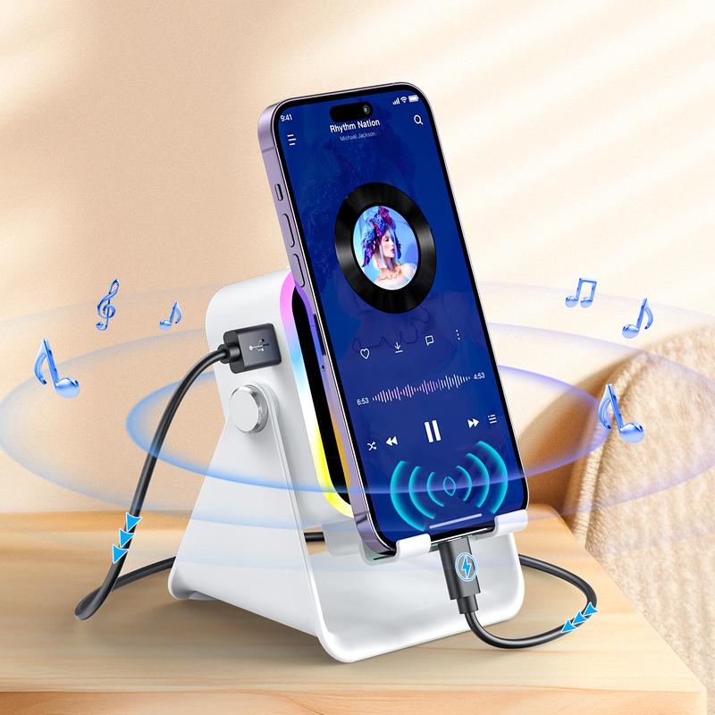 š¶ 5-in-1 Wireless Induction Bluetooth Speaker with Adjustable Phone Standš±