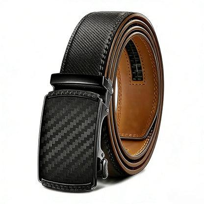 [Can be trimmed] Mens Belt Leather Ratchet Easy Release Belt For Men Designer Belt Dress and Casual with Adjustable Buckle
