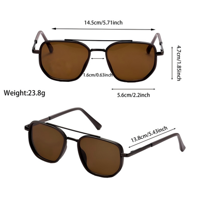 Back to School Sunglasses for Travel Use, Fashion Geometric Frame, Double Beam Sun Glasses Trends