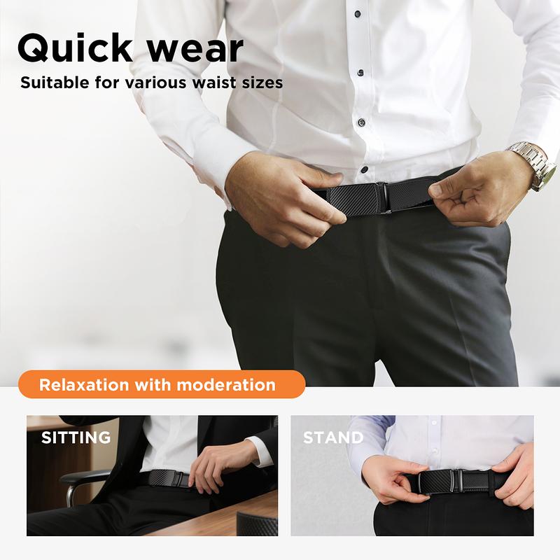 [Can be trimmed] Mens Belt Leather Ratchet Easy Release Belt For Men Designer Belt Dress and Casual with Adjustable Buckle