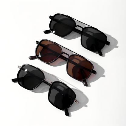 Back to School Sunglasses for Travel Use, Fashion Geometric Frame, Double Beam Sun Glasses Trends