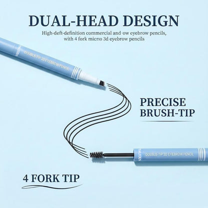 Waterproof 2-in-1 Micro-Fork Eyebrow Pen
