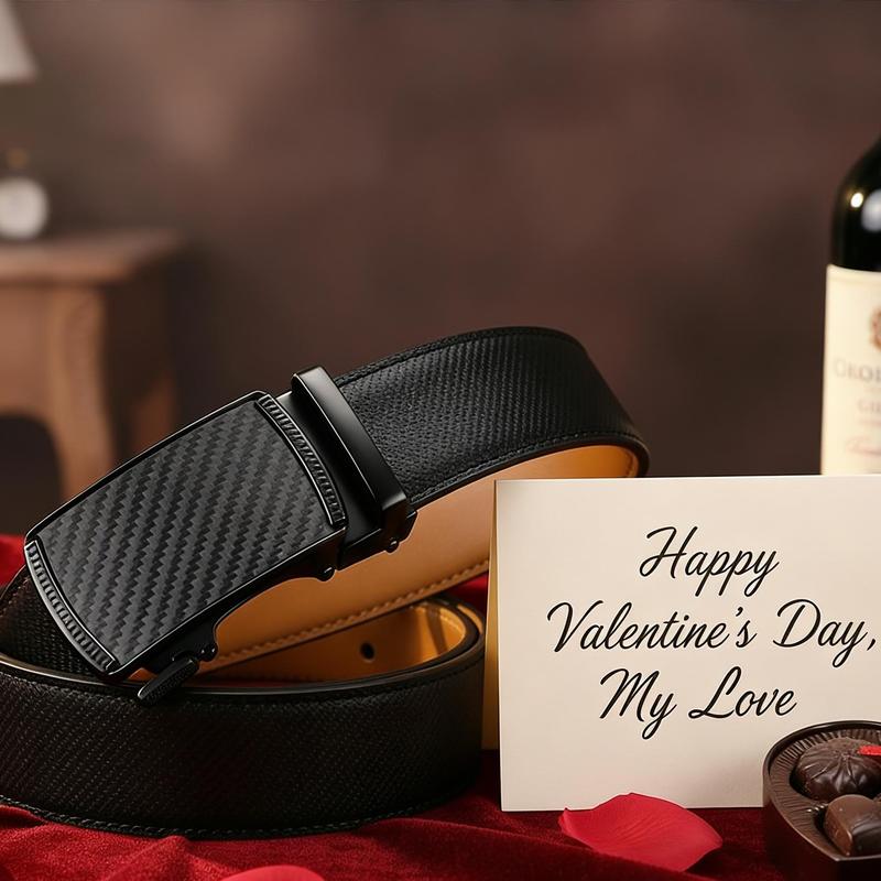 [Can be trimmed] Mens Belt Leather Ratchet Easy Release Belt For Men Designer Belt Dress and Casual with Adjustable Buckle