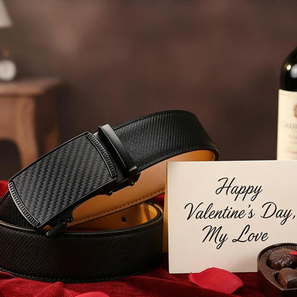 [Can be trimmed] Mens Belt Leather Ratchet Easy Release Belt For Men Designer Belt Dress and Casual with Adjustable Buckle