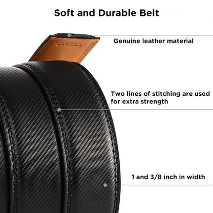 [Can be trimmed] Mens Belt Leather Ratchet Easy Release Belt For Men Designer Belt Dress and Casual with Adjustable Buckle