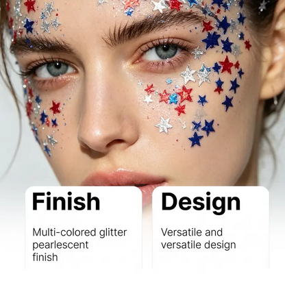 World Cup,Party, Independence Day,Festival & Fun Holiday | 3-in-1 Patriotic Glow😍✨Red, White & Blue Glitter Body Stick