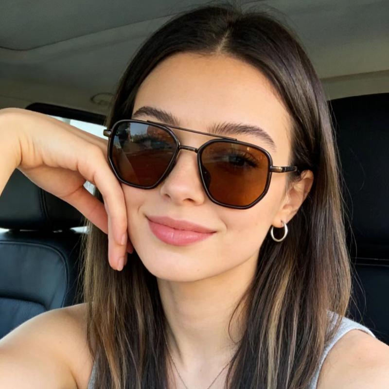 Back to School Sunglasses for Travel Use, Fashion Geometric Frame, Double Beam Sun Glasses Trends