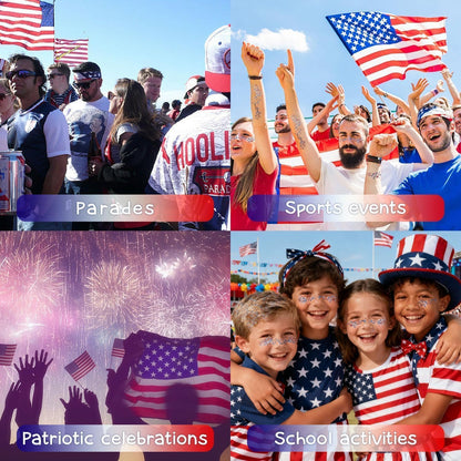 World Cup,Party, Independence Day,Festival & Fun Holiday | 3-in-1 Patriotic Glow😍✨Red, White & Blue Glitter Body Stick