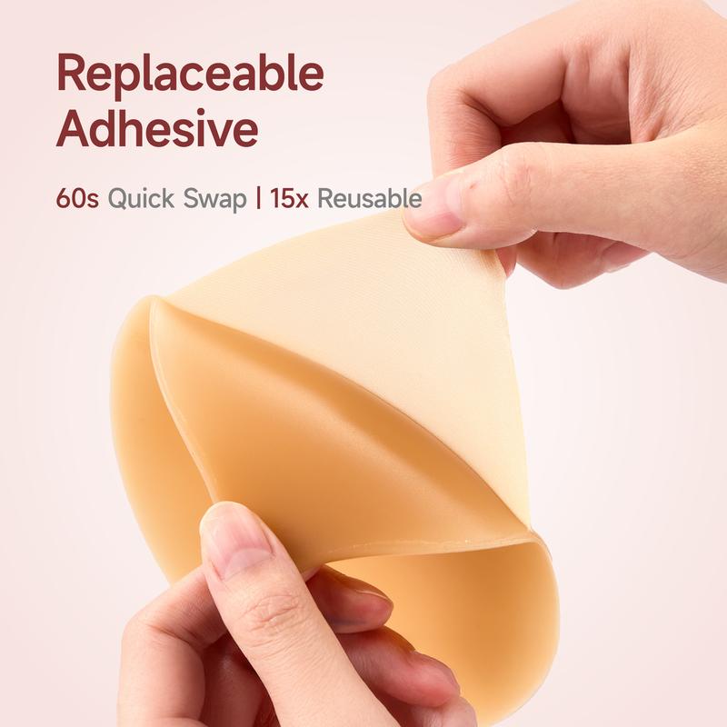 Adhesive Bra – Sticky Bra, Waterproof & Sweat-proof Invisible Bra, Reusable Silicone