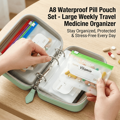 Waterproof Pill Pouch Set – Large Weekly Travel Medicine Organizer💊