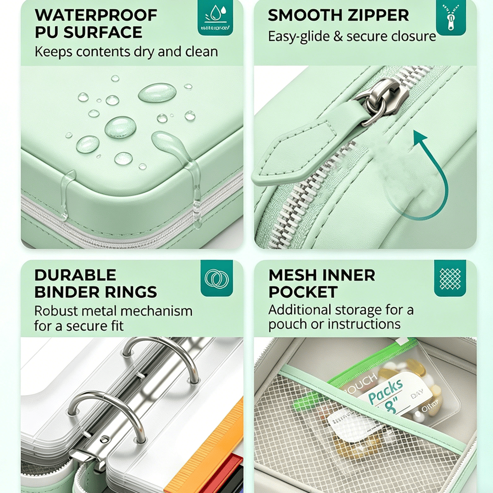 Waterproof Pill Pouch Set – Large Weekly Travel Medicine Organizer💊