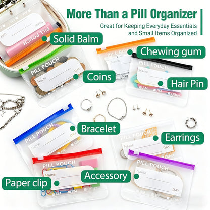 Waterproof Pill Pouch Set – Large Weekly Travel Medicine Organizer💊