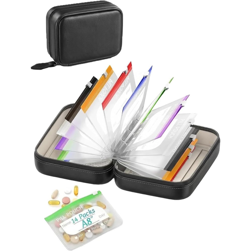 Waterproof Pill Pouch Set – Large Weekly Travel Medicine Organizer💊