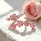 Peach Blossom Floral CZ Adjustable Ring🌸